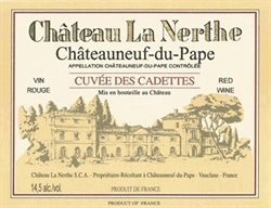 Château La Nerthe Cuvée Des Cadettes, Cu 