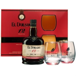 El Dorado Rhum 12 Ans Coffret Cadeau 2 Verres